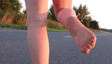 Walk in Tights on the Country Road