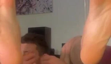 Doing a Foot Show, Showing the Soles of Them Hanging the Air During Streamm