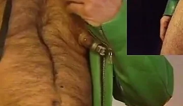 Cop Pumps His Balls, Cock and Nips While Wearing His Cop Leather