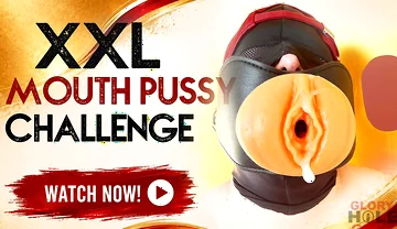 A Really Big Xxl Cock Penetrates Through the Mouth Gag Into My Mouth Pussy
