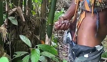 Pouring Cum in the Forest