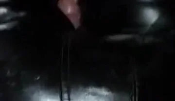 Big leather ass cumshot