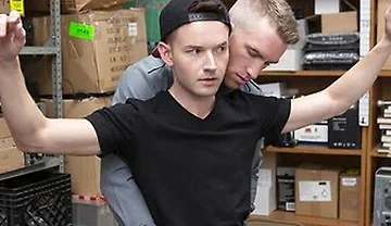 Officer Nick Fitt Takes Full Control Over Skinny Boys Asshole For Stealing A Dildo