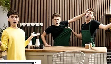 Men - Sam Ledger Asks Barista Joey Mills For Something Hot & Creamy So He Gets Cum All Over His Body