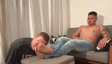 Chubby Stepdaddy Takes Pleasure In Giving His Subs Tickles
