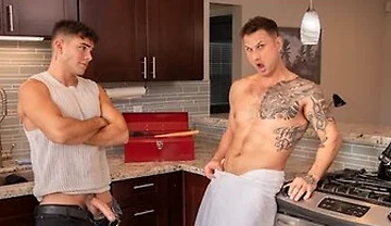Tatted Blain Oconnor Seduces Jcok Landlord Damian Night In Steamy Scam