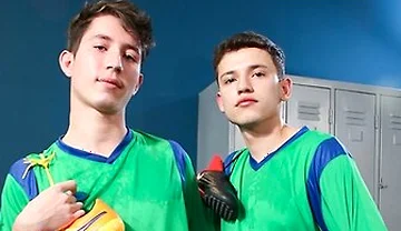 Teammates Jake Lotti & Loick Gauthier Get Wild In The Locker Room After Sweaty Workout