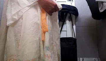 Crossdresser Cum Wearing Cute Chinese Hanfu Dress