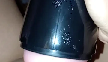 Massage and Ejaculation with Silicone Pussy Without Penetrating