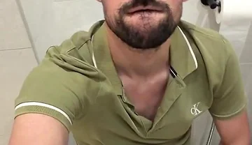 Hot Stepdaddy Jerking off in Bathroom