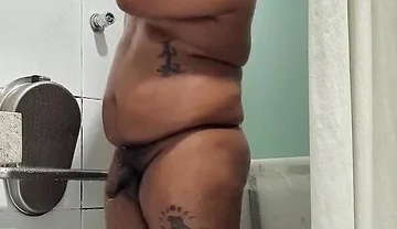 Black Bear Taking a Bath and Cumming in a Hospital Bathroom