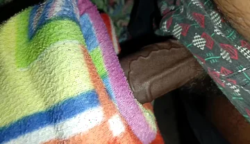Big Black Cock a Man Handjob in Night Room