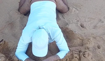 Ladysilva on the Beach in Panties Showing off Her Sexy Ass
