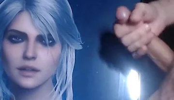 Cum Tribute for Ciri (game Character From Witcher 3)