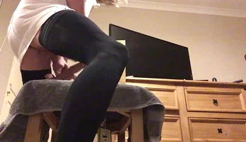 Prostate Play - Crossdresser Frotting with Vibrator - Cum as Lube - Fleshlight