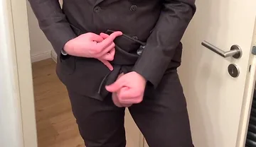 Businessman in Suit Jerks off on His Patent Leather Shoes