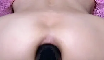 Young Femboy with Big Ass Rides a Big Dildo