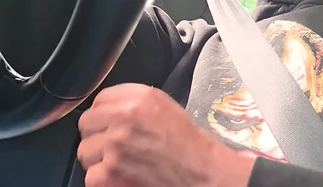 Straight Guy Gets Horny and Jerks off While Driving, He Almost Got Caught