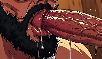 Bearded Hunks Sucking Cock Art