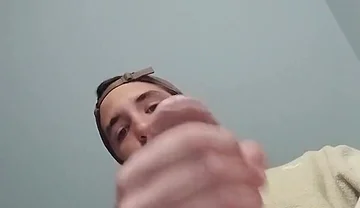 Young Guy Jerks off His Big Cock and Cums