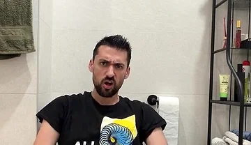 Hot Stepdaddy Jerking off Like Crazy in Public Bathroom