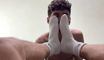 Pov: Friend Sniffs Socks And Gets Cum On Face