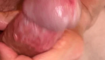 Stroking That Rock Hard Pre Cum Covered Cock