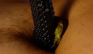 Deep Navel Play: Fruit Stuffed & Filled with Cum