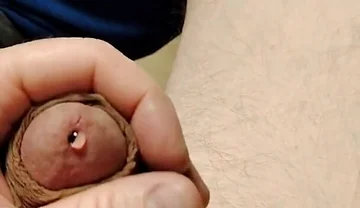 Teasing My Cock Head and Cumming on My Leg