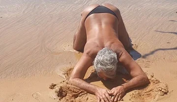 Ladysilva on the Beach in Very Sexy Panties Her Big Ass