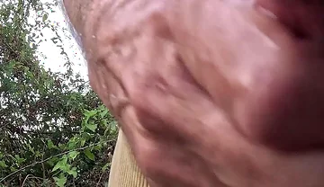 Pissing, Cumming and Pissing Again in the Woods, Soaking Chest and Cords - Rockardglans 211