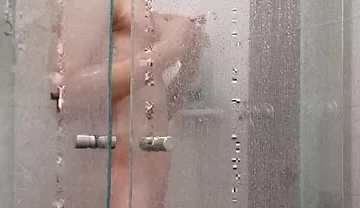 Big Dick Ducha Gym Hairy Bush Jerking off Cum in Mirror