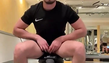 Gym Public Jerk off and Training