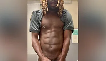 Stroking This Big Dick In The Bathroom On Luch Break (big Cumshot)