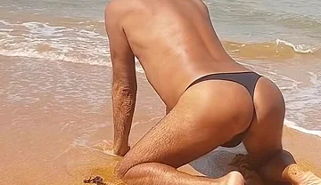 Ladysilva on the Beach in Panties Tanning Her Hot Ass