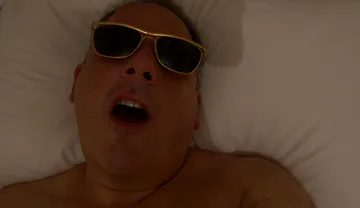POV Nude Jerk off in Bed Wearing Sunglasses and Yawning