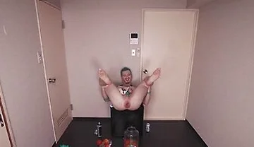 Rose Bud And Axel Abysse - Deviant Jock Stuffs Huge Amount Of Food In His Prolapsed Asshole