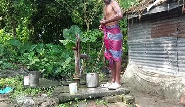 Indian Mature Shower Open Place Desi Style