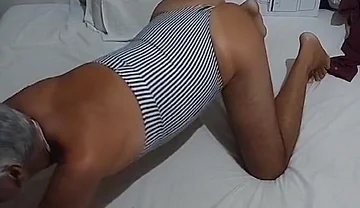 Ladysilva in Bed Showing off Her Sexy Bodysuir Hot Ass