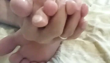 For Lovers of Men's Legs. Foot Massage with Cream.