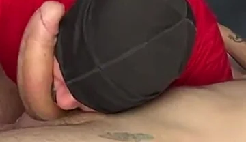 Sitting on Monster Dick and Deepthroating It