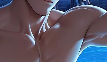 Shredded Gym Guy Nude Erect Dick Mirror Selfie in Infinity Pool
