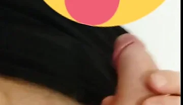Glacing my black t-shirt with white creamy cum