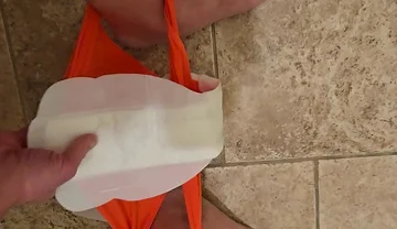 Pad Change in Microfiber Panties Takepad
