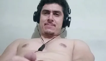 Handsome Stud Jerking Big White Cock