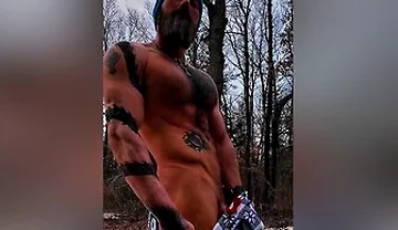 Thane Rivers Flexing And Stroking His Throbbing Cock!