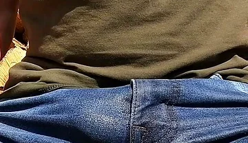 Wetting My Jeans and Teasing My Cock with Vibrators