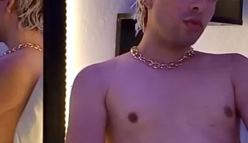 Blonde Hair Boy Jerking off in Cam and Cum Masive