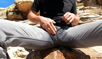 Pissing My Jeans and Jerking off Out in the Desert