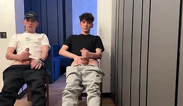 Two Lads Jerking Off Uncut Dick And Cum